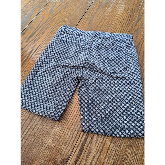 4P Crown & Ivy Petite Blue and White Casual Pants with Pockets Belt Loops - Picture 3 of 3